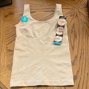 Jockey Slimmers Women’s (M) Beige Tank Top Microfiber Shapewear Stretch NWT